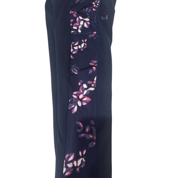 Under Armour Womens ColdGear Compression Leggings With Floral Side Panels & Phon - Picture 4 of 4
